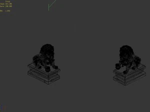 stone carving - stone lion 63 3D Model