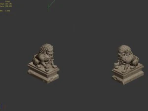 stone carving - stone lion 63 3D Model