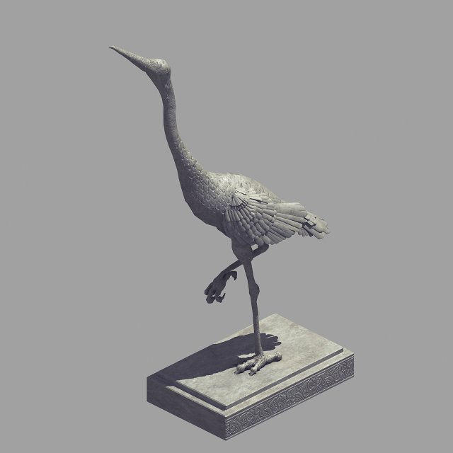 stone sculpture - crane 33 3D Model .c4d .max .obj .3ds .fbx .stl .blend