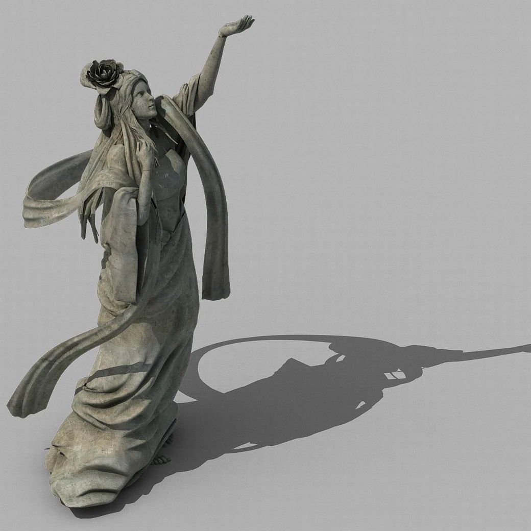 stone sculpture - fairy flying sculpture 3D Model .c4d .max .obj .3ds .fbx .stl .blend 