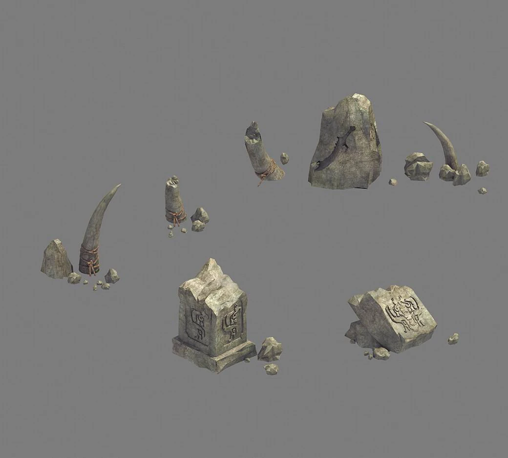 stone - broken stone 043 3D Model .c4d .max .obj .3ds .fbx .stl .blend