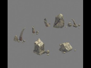 stone - broken stone 043 Modelo 3D