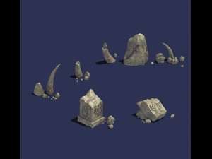 stone - broken stone 043 Model 3D