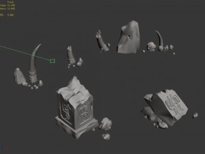 stone - broken stone 043 Model 3D