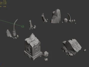 stone - broken stone 043 3D Model