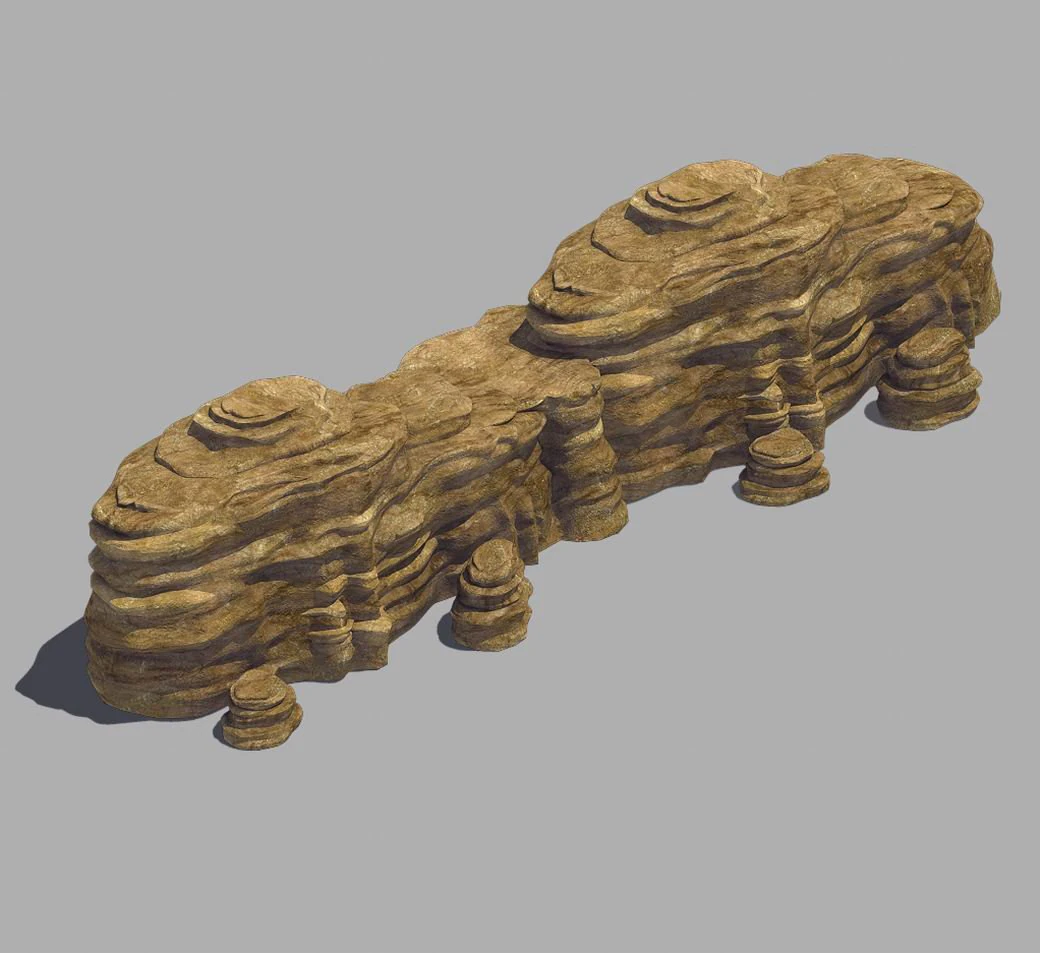 stone - large weathered stone 01 3D Model .c4d .max .obj .3ds .fbx .stl .blend 