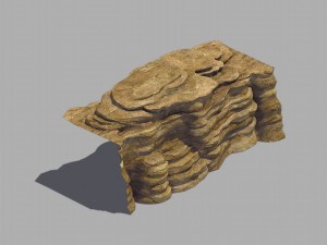 stone - large weathered stone 02 Model 3D