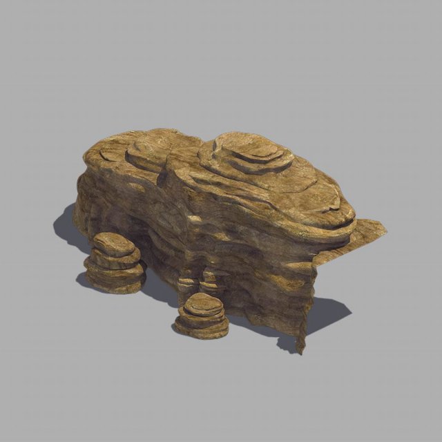 stone - large weathered stone 04 3D Модель .c4d .max .obj .3ds .fbx .stl .blend 