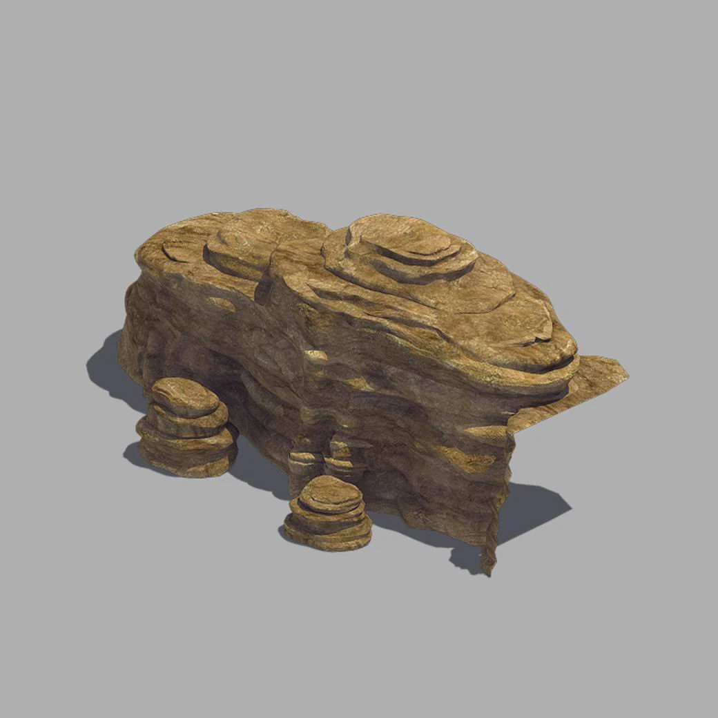 stone - large weathered stone 04 3D Model .c4d .max .obj .3ds .fbx .stl .blend 
