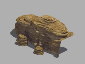 돌 - 풍화된 큰 돌 04 3D 모델