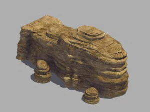 stone - large weathered stone 04 3D Model