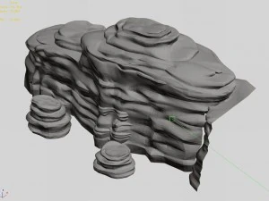 stone - large weathered stone 04 3D Model