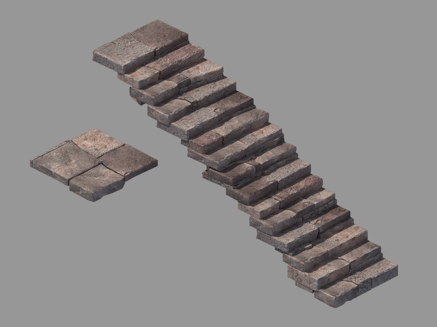 stone - stone ladder 03 3D Model .c4d .max .obj .3ds .fbx .stl .blend 
