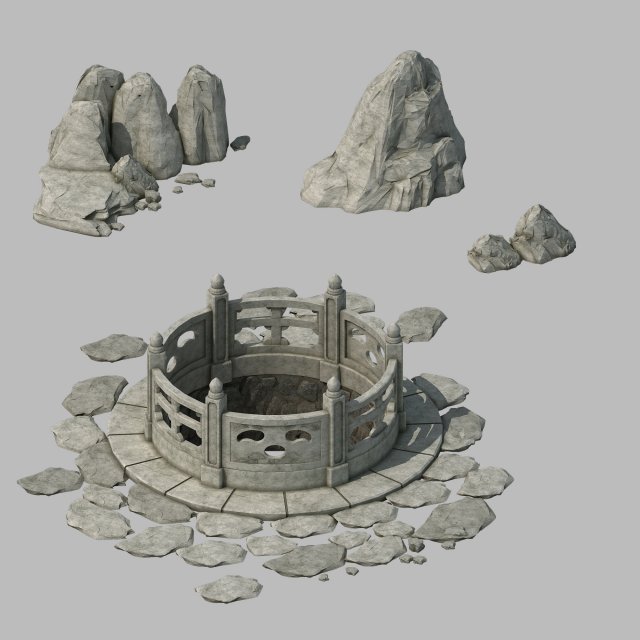 stone - tang dynasty - ishii 01 3D-Modell .c4d .max .obj .3ds .fbx .stl .blend 