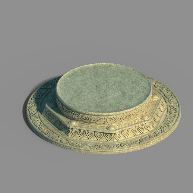 stone - round base Modèle 3D .c4d .max .obj .3ds .fbx .stl .blend 
