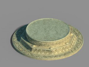 pedra - base redonda Modelo 3D