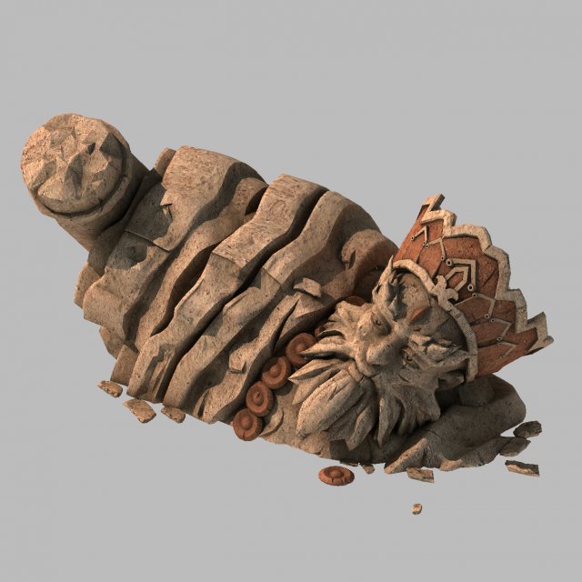 stone statue group - broken - buddha image 04 3D-Modell .c4d .max .obj .3ds .fbx .stl .blend 