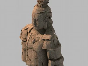 stone statue group - buddha image 01 3D Model