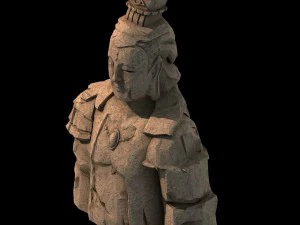 stone statue group - buddha image 01 3D Model