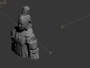 stone statue group - buddha image 01 3D Model