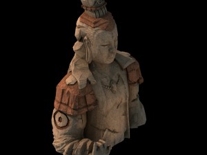 stone statue group - buddha image 02 Model 3D