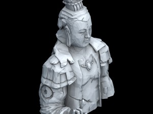 stone statue group - buddha image 02 Model 3D