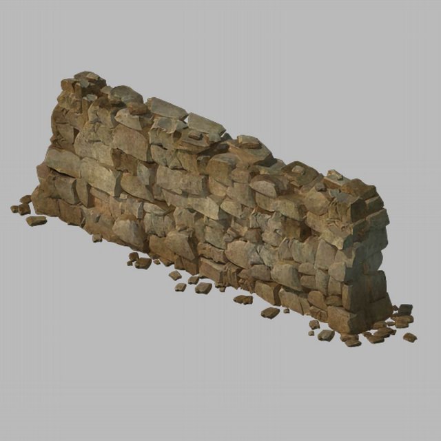 water caravan - stone wall 3D Model .c4d .max .obj .3ds .fbx .stl .blend 