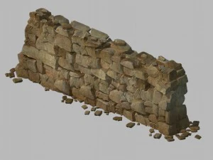 water caravan - stone wall 3D Model
