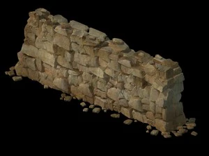 water caravan - stone wall 3D Model