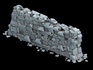 water caravan - stone wall 3D Model