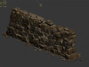 water caravan - stone wall 3D Model