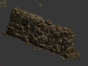 water caravan - stone wall 3D Model