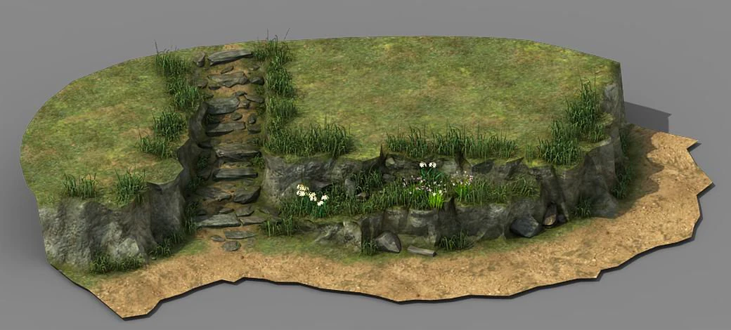hillside - mountain - stone ladder 06 3D Model .c4d .max .obj .3ds .fbx .stl .blend 