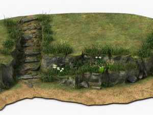 hillside - mountain - stone ladder 06 Modello 3D