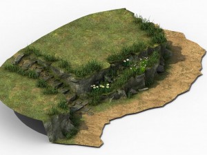 hillside - mountain - stone ladder 06 Modello 3D