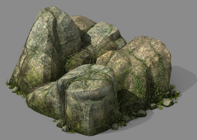 explore the mountains - rocks 015 3D Модель .c4d .max .obj .3ds .fbx .stl .blend