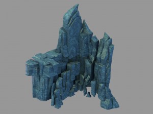 peach blossom island - cliff wall 12 3D Model