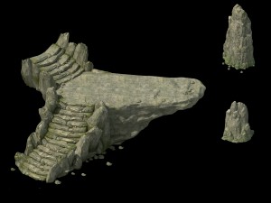 tongtianhe - rock stairs 01 3D Model