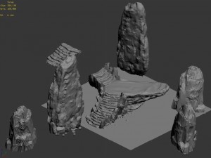 tongtianhe - rock stairs 01 3D Model