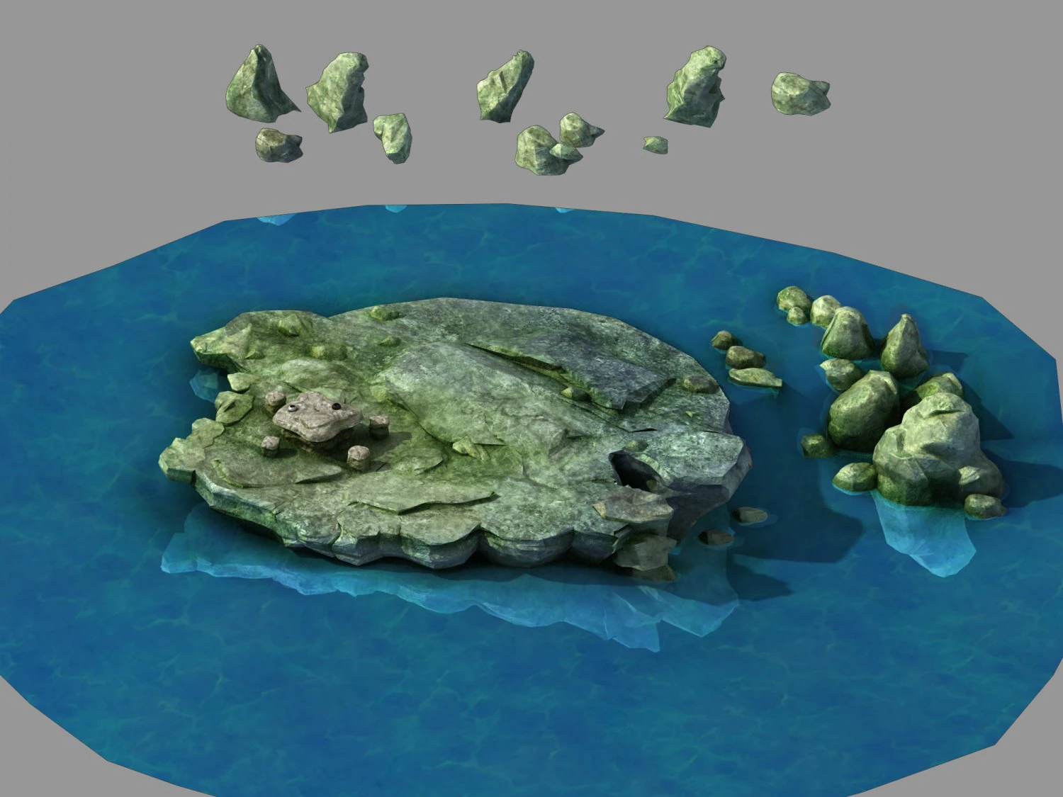 unforgettable forest - stone basin 34 3D Model .c4d .max .obj .3ds .fbx .stl .blend
