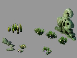 forsaken forest - plant - stone 21 3D 모델