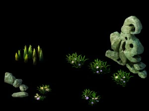 forsaken forest - plant - stone 21 3D Model