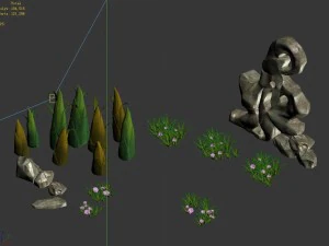 forsaken forest - plant - stone 21 3D Model