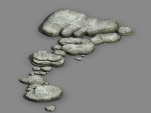 koike town - river stone 01 3D 모델