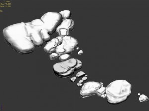 koike town - river stone 01 Modello 3D
