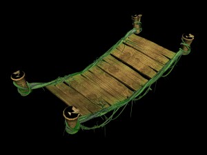koike town - lanruo temple - vine bridge 3D Model