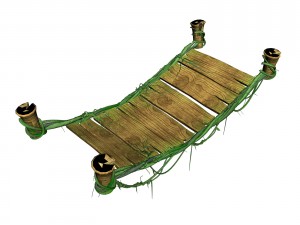 koike town - lanruo temple - vine bridge 3D Model