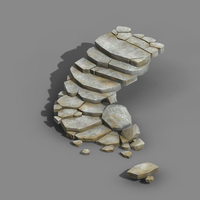 koike town - stairs - stone staircase 3D Model .c4d .max .obj .3ds .fbx .stl .blend 