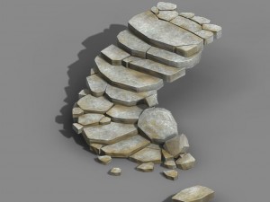 koike town - stairs - stone staircase 3D Model