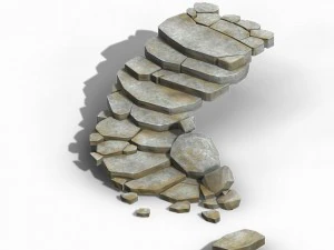 koike town - stairs - stone staircase 3D Model